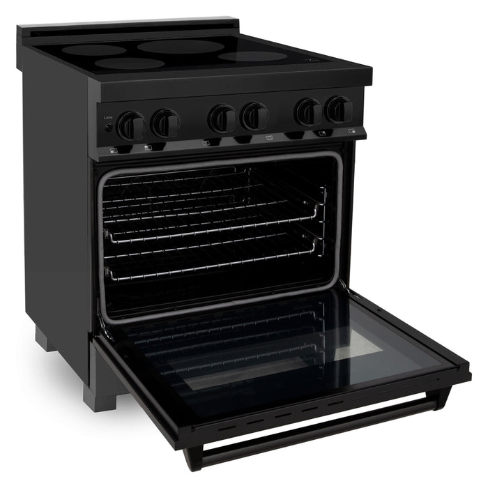 ZLINE 30 Inch 4.0 cu. ft. Induction Range with Electric Oven in Black Stainless Steel, RAIND-BS-30