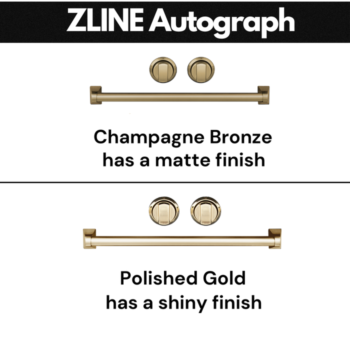 ZLINE 30 Inch Autograph Edition Dual Fuel Range In DuraSnow Stainless Steel with White Matte Door and Champagne Bronze Accents RASZ-WM-30-CB