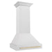 ZLINE 30 Inch Autograph Edition DuraSnow Range Hood with DuraSnow Shell and Gold Handle 8654SNZ-30-G