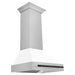 ZLINE 30 Inch Autograph Edition DuraSnow Range Hood with White Matte Shell and Matte Black Handle 8654SNZ-WM30-MB