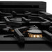 ZLINE 30-Inch Black Stainless 4.0 Cu.ft. 4 Gas Burner/Electric Oven Range With Brass Burners RAB-BR-30