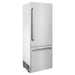 ZLINE 30-Inch Built-In 16.1 cu. ft. 2-Door Bottom Freezer Refrigerator with Internal Water and Ice Dispenser in Stainless Steel (RBIV-304-30)