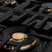 ZLINE 30-Inch Drop-in Cooktop With 4 Gas Burners And Black Porcelain Top with Brass Burners (RC-BR-30-PBT)