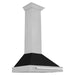 ZLINE 30 Inch DuraSnow® Stainless Steel Range Hood with Black Matte Shell and Stainless Steel Handle, KB4SNX-BLM-30