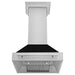 ZLINE 30 Inch Stainless Steel Range Hood with Black Matte Shell and Stainless Steel Handle, 8654STX-BLM-30