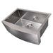 ZLINE 30" Zermatt Farmhouse Apron Mount Single Bowl DuraSnow Stainless Steel Kitchen Sink with Bottom Grid SAS-30S