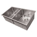 ZLINE 33 in. Anton Undermount Double Bowl DuraSnow Stainless Steel Kitchen Sink with Bottom Grid SR50D-33S