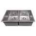 ZLINE 33 in. Anton Undermount Double Bowl DuraSnow Stainless Steel Kitchen Sink with Bottom Grid SR50D-33S