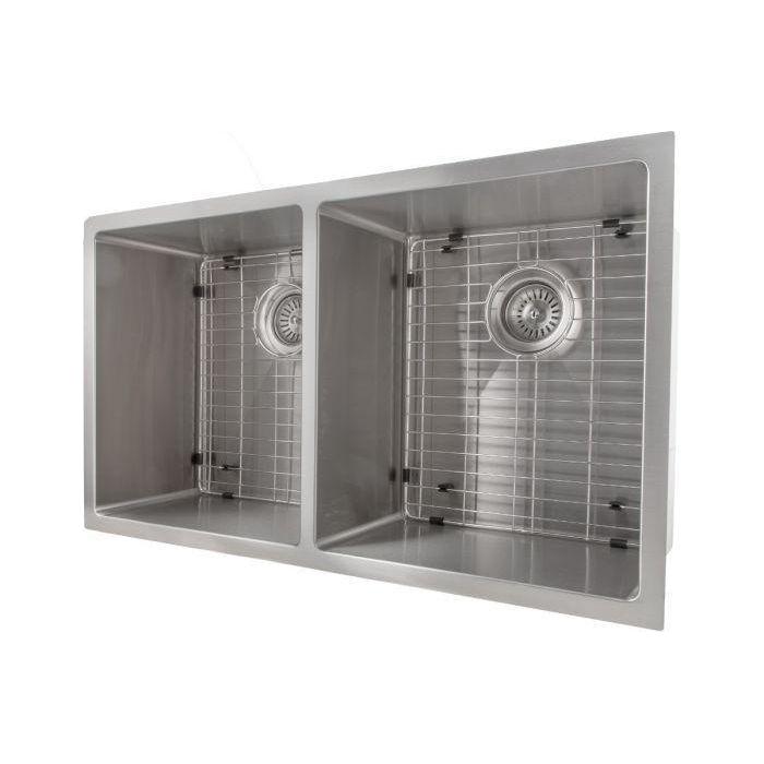 ZLINE 33 in. Anton Undermount Double Bowl Stainless Steel Kitchen Sink with Bottom Grid SR50D-33