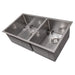 ZLINE 33 in. Chamonix Undermount Double Bowl DuraSnow Stainless Steel Kitchen Sink with Bottom Grid SR60D-33S