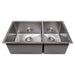 ZLINE 33 in. Chamonix Undermount Double Bowl DuraSnow Stainless Steel Kitchen Sink with Bottom Grid SR60D-33S