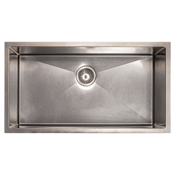 ZLINE 33 in. Meribel Undermount Single Bowl DuraSnow Stainless Steel Kitchen Sink with Bottom Grid SRS-33S