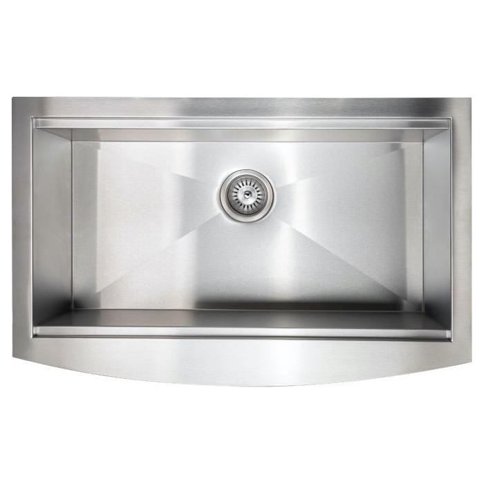 ZLINE 33 in. Moritz Farmhouse Apron Mount Single Bowl Stainless Steel Kitchen Sink with Bottom Grid and Accessories, SLSAP-33