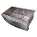 ZLINE 33 in. Vail Farmhouse Apron Mount Single Bowl DuraSnow Stainless Steel Kitchen Sink with Bottom Grid SAS-33S