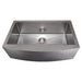 ZLINE 33 in. Vail Farmhouse Apron Mount Single Bowl DuraSnow Stainless Steel Kitchen Sink with Bottom Grid SAS-33S