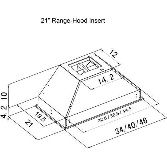 ZLINE 34 in. Outdoor Range Hood Insert In Stainless Steel 721-304-34