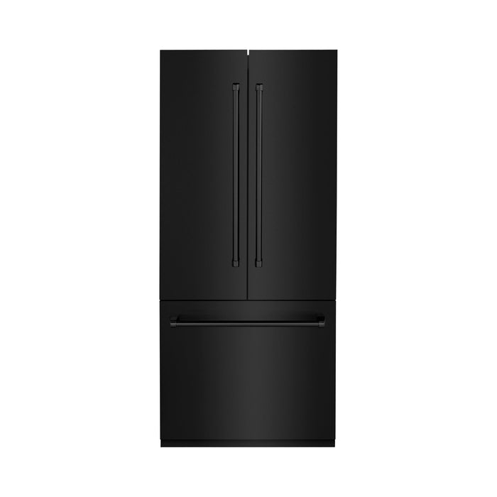 ZLINE 36" 19.6 cu. ft. Built-In Refrigerator with Internal Water and Ice Dispenser in Black Stainless Steel, RBIV-BS-36