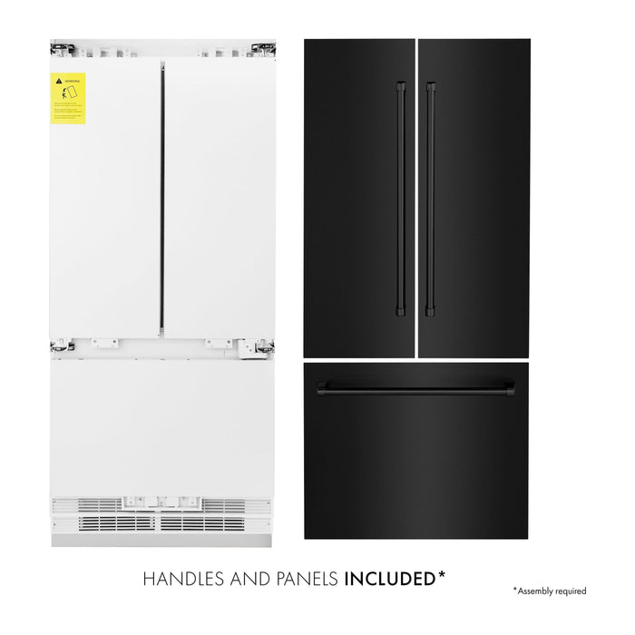 ZLINE 36" 19.6 cu. ft. Built-In Refrigerator with Internal Water and Ice Dispenser in Black Stainless Steel, RBIV-BS-36