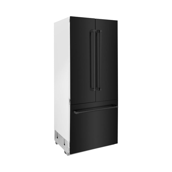 ZLINE 36" 19.6 cu. ft. Built-In Refrigerator with Internal Water and Ice Dispenser in Black Stainless Steel, RBIV-BS-36