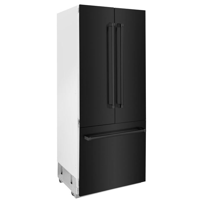 ZLINE 36" 19.6 cu. ft. Built-In Refrigerator with Internal Water and Ice Dispenser in Black Stainless Steel, RBIV-BS-36