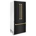 ZLINE 36" Autograph 19.6 cu. ft. Built-in Refrigerator with Internal Water and Ice Dispenser in Black Stainless Steel with Gold Accents, RBIVZ-BS-36-G