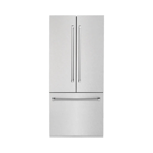 ZLINE 36" Autograph 19.6 cu. ft. Built-In Refrigerator with Internal Water and Ice Dispenser in Fingerprint Resistant Stainless Steel with Bronze Accents, RBIVZ-SN-36-CB