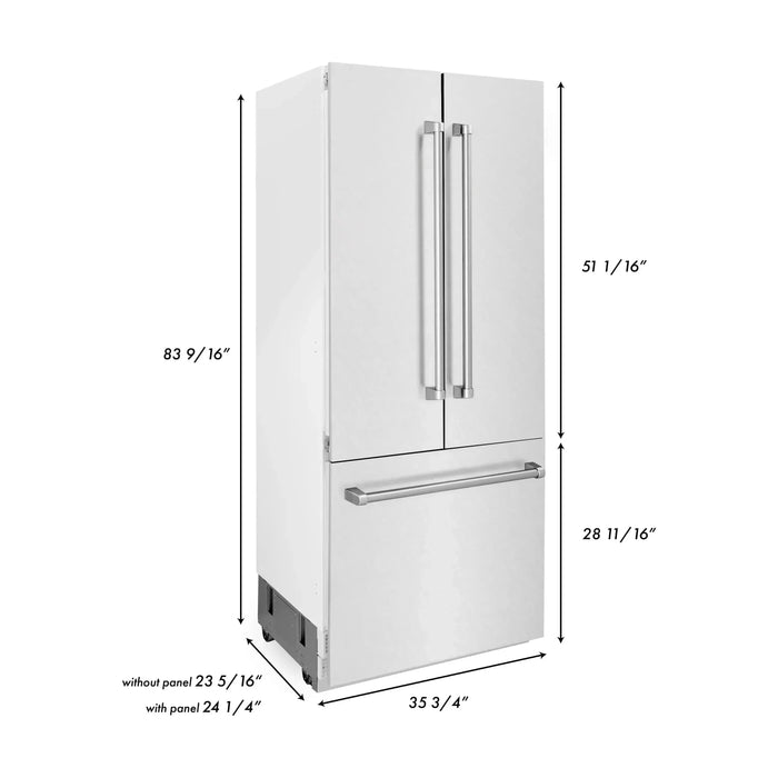 ZLINE 36" Autograph 19.6 cu. ft. Built-In Refrigerator with Internal Water and Ice Dispenser in Fingerprint Resistant Stainless Steel with Bronze Accents, RBIVZ-SN-36-CB