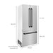 ZLINE 36" Autograph 19.6 cu. ft. Built-In Refrigerator with Internal Water and Ice Dispenser in Fingerprint Resistant Stainless Steel with Matte Black Accents, RBIVZ-SN-36-MB