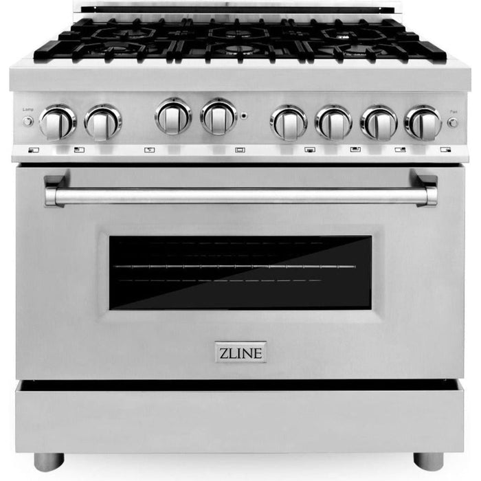 ZLINE 36 Gas Range and 36 Range Hood Appliance Package