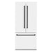 ZLINE 36 In. 19.6 cu. ft. Built-In French Door Refrigerator with Internal Water and Ice Dispenser in White Matte with Black Accents, RBIVZ-WM-36-MB