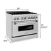 ZLINE 36 In. 4.6 cu. Ft. Gas Burner, Electric Oven with Griddle in Stainless Steel, RA-GR-36