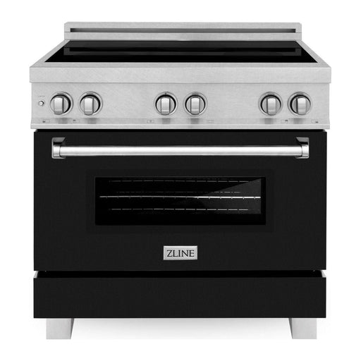 ZLINE 36 In. 4.6 cu. ft. Induction Range with a 4 Element Stove and Electric Oven in Black Matte, RAINDS-BLM-36