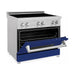 ZLINE 36 In. 4.6 cu. ft. Induction Range with a 4 Element Stove and Electric Oven in Blue Gloss, RAINDS-BG-36