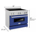 ZLINE 36 In. 4.6 cu. ft. Induction Range with a 4 Element Stove and Electric Oven in Blue Matte, RAINDS-BM-36