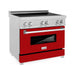 ZLINE 36 In. 4.6 cu. ft. Induction Range with a 4 Element Stove and Electric Oven in Red Gloss, RAINDS-RG-36