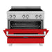 ZLINE 36 In. 4.6 cu. ft. Induction Range with a 4 Element Stove and Electric Oven in Red Matte, RAINDS-RM-36