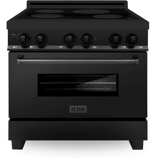 ZLINE 36 In. 4.6 cu. ft. Induction Range with Electric Oven in Black Stainless Steel, RAIND-BS-36