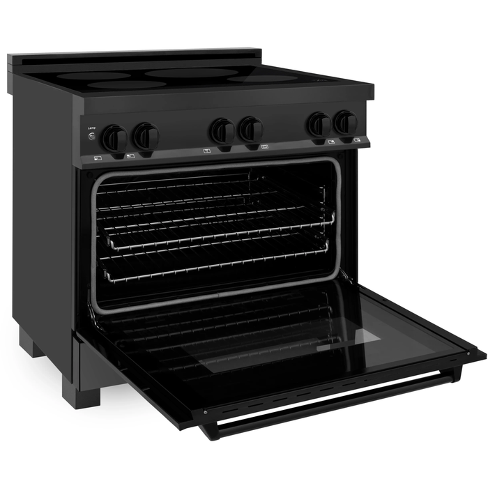 ZLINE 36 In. 4.6 cu. ft. Induction Range with Electric Oven in Black Stainless Steel, RAIND-BS-36