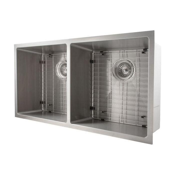 ZLINE 36 in. Anton Undermount Double Bowl Stainless Steel Kitchen Sink with Bottom Grid SR50D-36