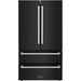 ZLINE 36 In. Autograph 22.5 cu. ft. Refrigerator with Ice Maker in Fingerprint Resistant Black Stainless Steel and Gold Accents, RFMZ-36-BS-G