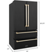 ZLINE 36 In. Autograph 22.5 cu. ft. Refrigerator with Ice Maker in Fingerprint Resistant Black Stainless Steel and Gold Accents, RFMZ-36-BS-G