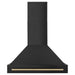 ZLINE 36 In. Autograph Edition Black Stainless Steel Range Hood with Champagne Bronze Handle BS655Z-36-CB