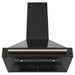 ZLINE 36 In. Autograph Edition Black Stainless Steel Range Hood with Gold Handle, BS655Z-36-G