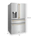 ZLINE 36 In. Autograph French Door Refrigerator with Water and Ice Dispenser in Fingerprint Resistant Stainless Steel with Gold Accents RFMZ-W-36-G