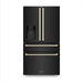 ZLINE 36 In. Autograph Refrigerator with Water and Ice Dispenser in Black with Gold Handles, RFMZ-W-36-BS-G