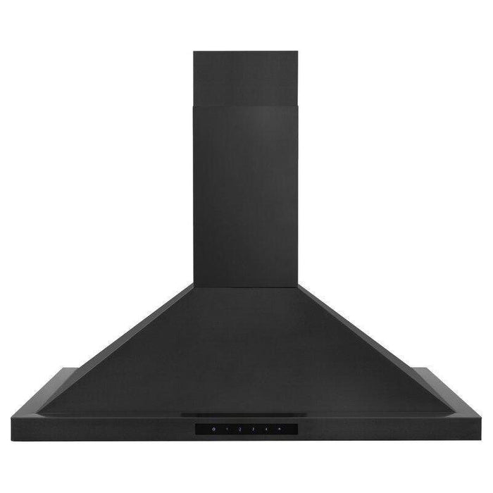 ZLINE 36 in. Black Stainless Steel Dual Fuel Range, Convertible Vent Range Hood and Microwave Drawer Kitchen Appliance Package 3KP-RABRH36-MW