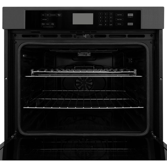 ZLINE 36 in. Black Stainless Steel Rangetop and 30 in. Single Wall Oven Kitchen Appliance Package 2KP-RTBAWS36