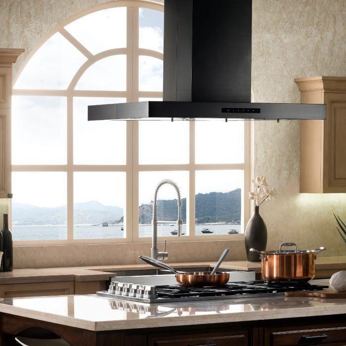 ZLINE 36 In. Convertible Island Mount Range Hood In Black Stainless Steel BSKE2iN-36