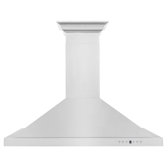 ZLINE 36 in. Convertible Vent Wall Mount Range Hood in Stainless Steel with Crown Molding, KBCRN-36