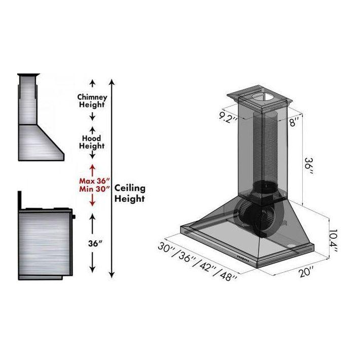 ZLINE 36 in. Copper Wall Range Hood 8KBC-36